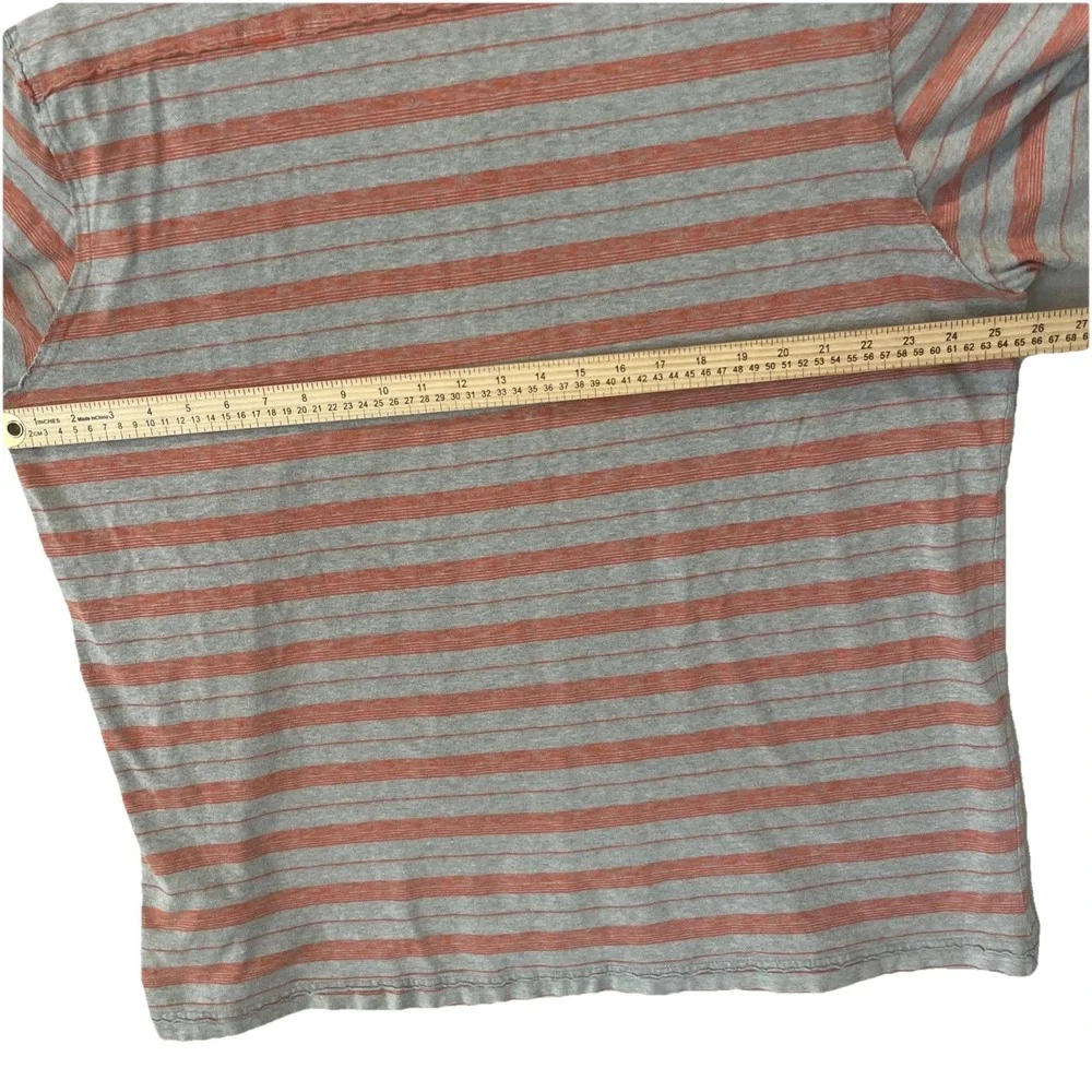 The North Face Polo Shirt Mens XXL Orange/Gray Striped Soft Knot Outdoor‎ Casual